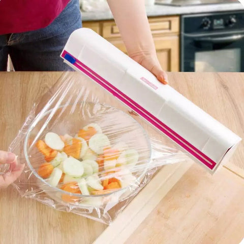 35cmCling Wrap Dispenser Reusable Saran Wrap Cutter With Slide