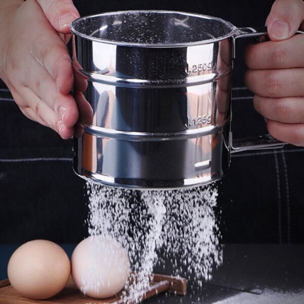 Flour Filter Stainless Steel - With handle & Smooth Filter - Image 2