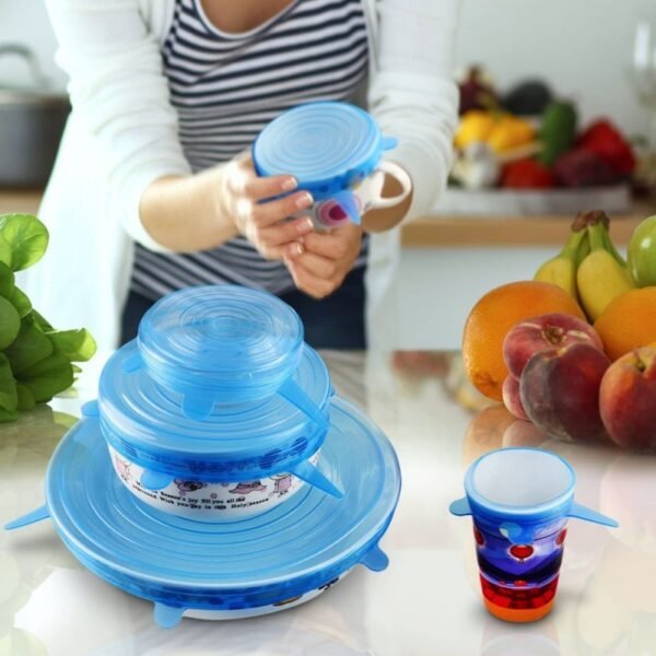 6 Pcs Silicone Covers Lid - Airtight bowl Cover Lid - Image 4