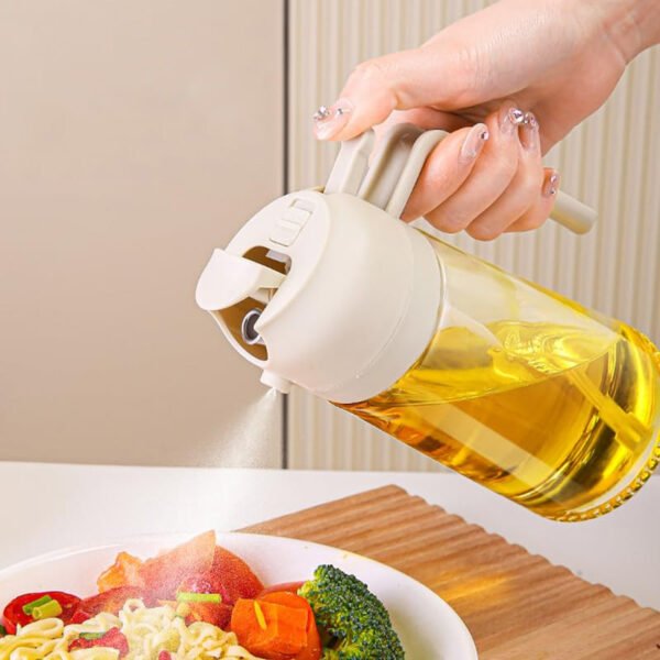 2 In 1 Glass Oil Spray Dispenser 470 ML - Image 2