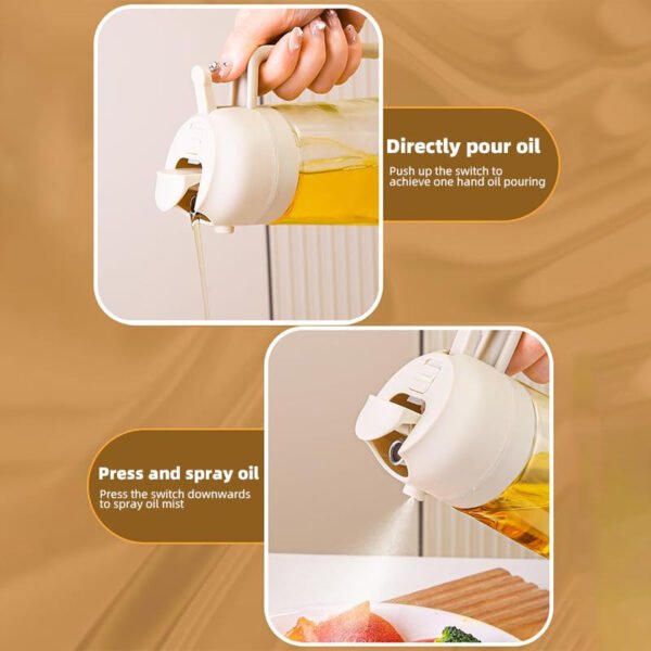 2 In 1 Glass Oil Spray Dispenser 470 ML - Image 4