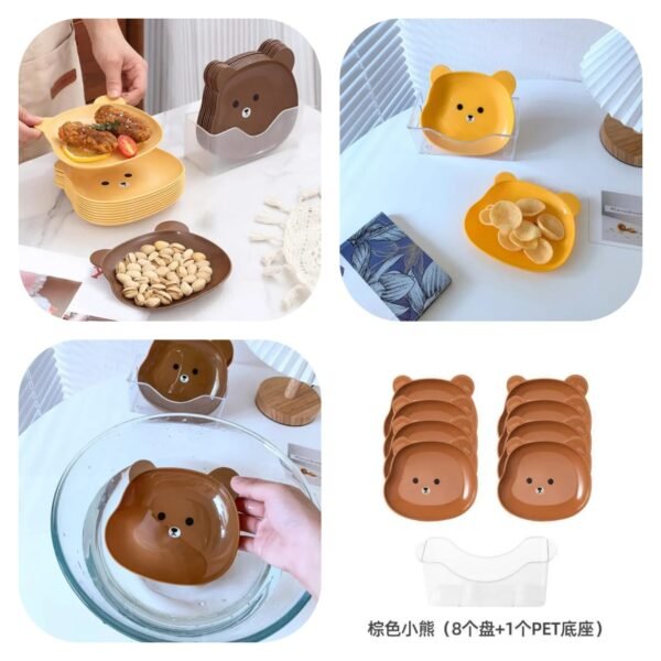 8pcs Bear Snack Plate Set