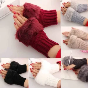 Stylish Faux Rabbit Hair Fur Gloves For Women