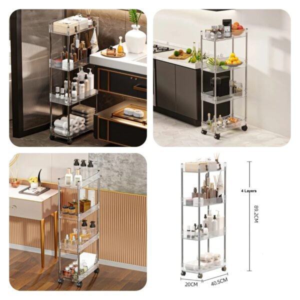 Luxury Acrylic 4Tier Trolly (Box Packing - Premium Quality)