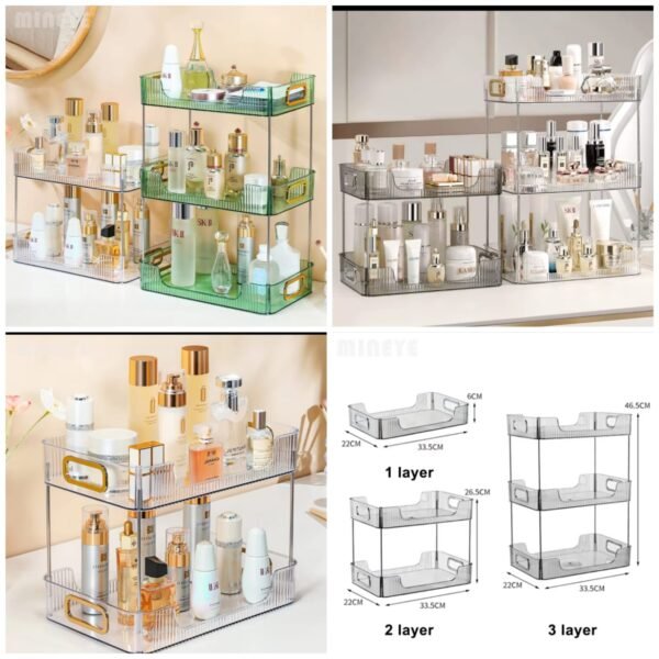 Acrylic Desktop Storage Organizer ((3layer) Box Packing (Random colours)