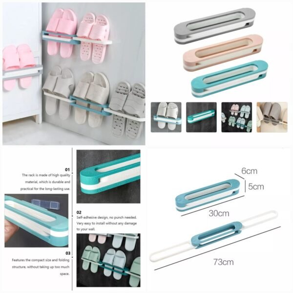 Self-adhesive Wall-Mounted Slipper Rack  (Each)