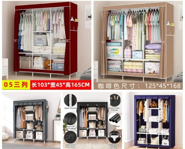 Non-woven Cloth Wardrobe Folding Portable Clothing Storage Cabinet  SIZE: 103*45*165(Box Packing)