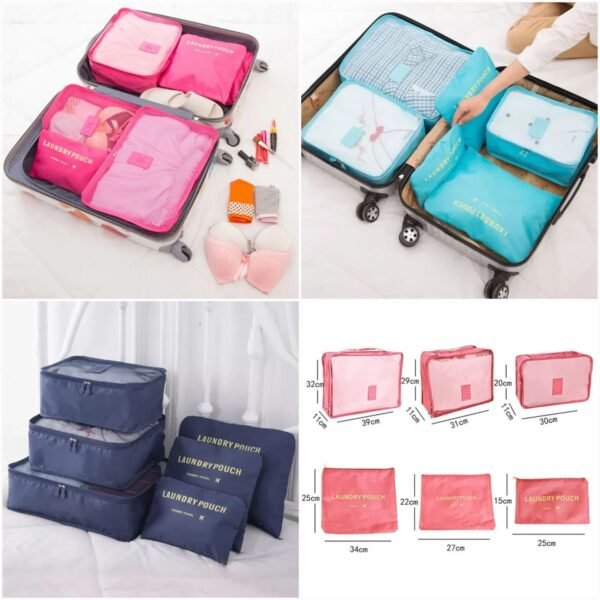 Travel 6pcs Pouch Organizer  (Random Colour)