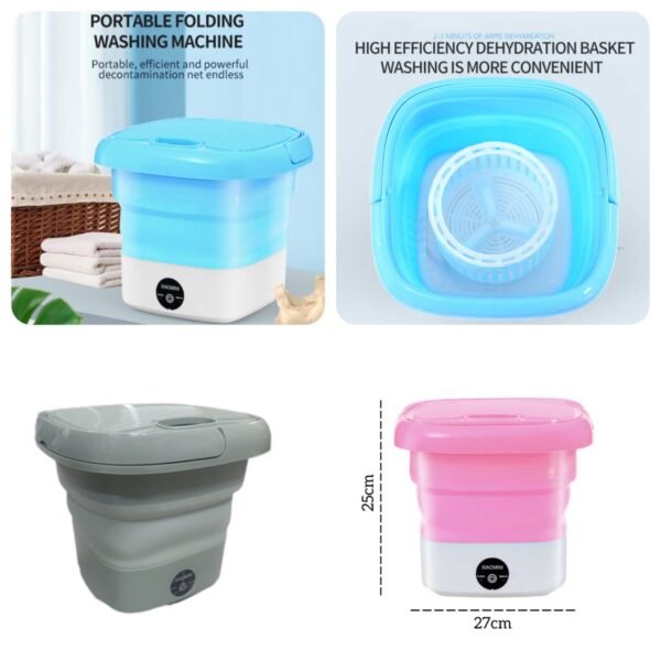 Foldable Electric Mini Washing Machine With Dryer Option  (Box Packing)