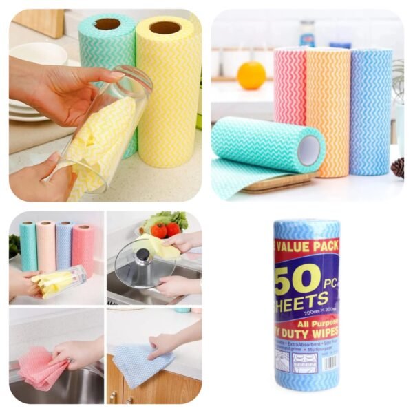 50 Sheet Reusable Tissue Big Size (Random Colours)