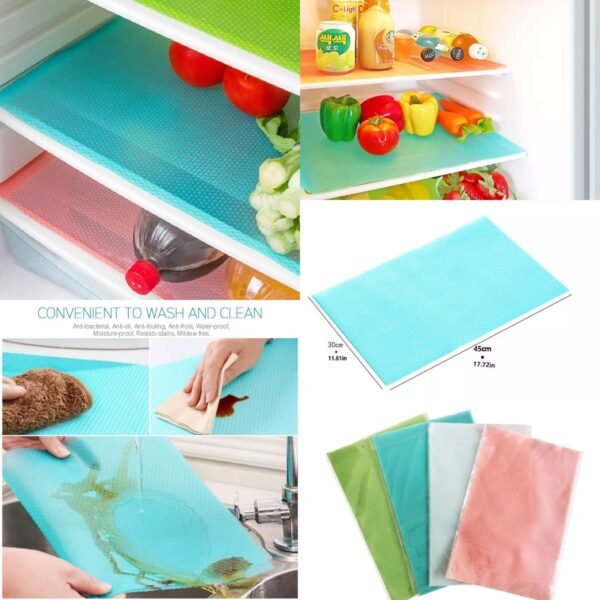 Antislip Fridge Matt  (Pack Of 4pcs) Random Colours