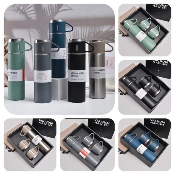 Vaccum Flask Set  (Box Packing) Random Colours