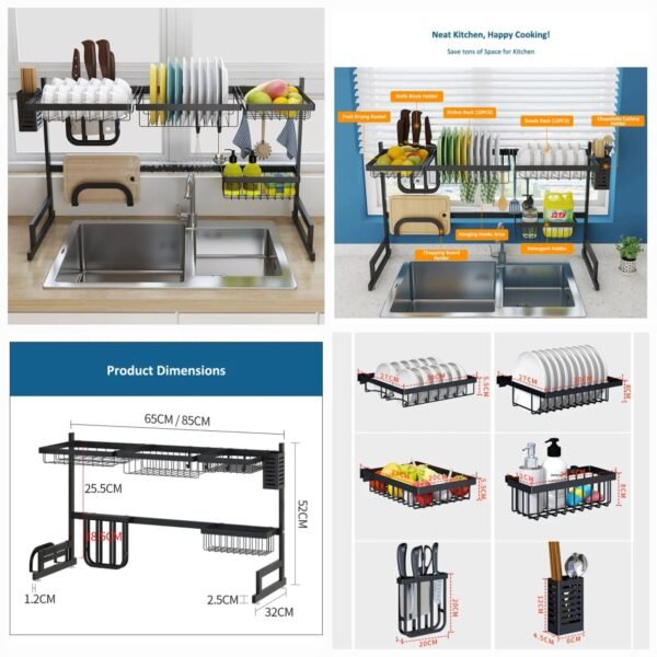 Over the Sink Rack  (Box Packing) - 85cm - (Premium Quality)