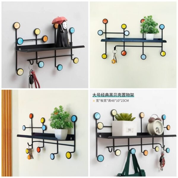 Nordic Style Wall Shelf With Hook  Rectangle