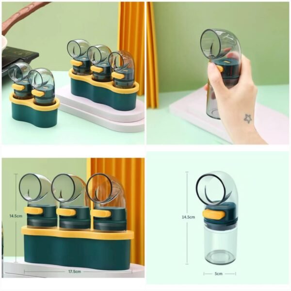 0.5 Gram Measurement Click Spice Bottle (3pcs With Stand Set)