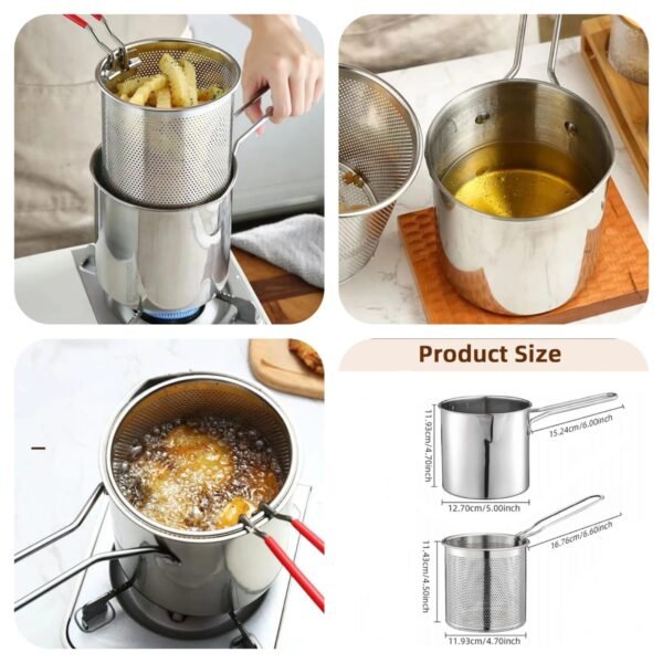 Stainless Steel Deep Fryer Frying Pot 1200ml