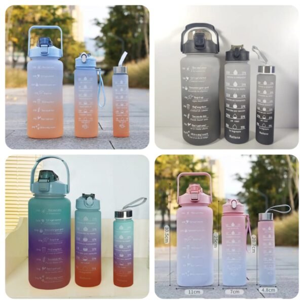 3pcs Colourful Water Bottle Set