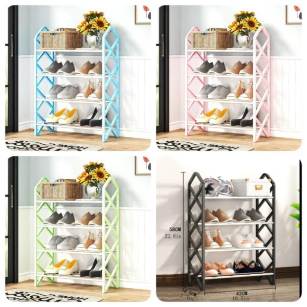 4Layer Diamond Shoe Rack  (Box Packing) - Random Colours