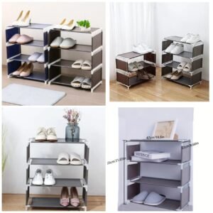 4 Layer Plain Oxford Shoe Rack