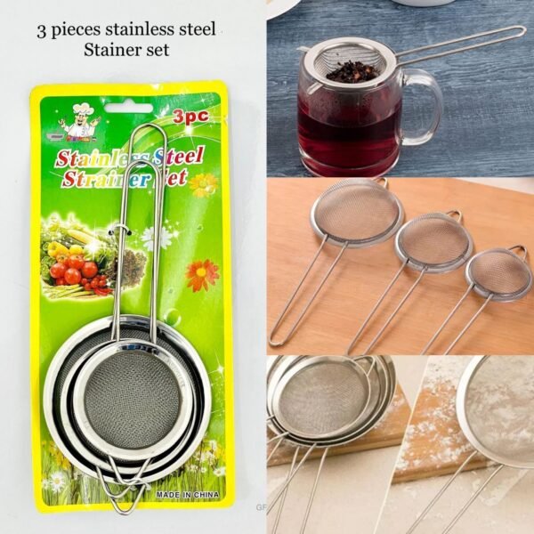 3 Pcs Tea Strainer Set