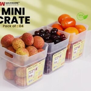 Plastic Pack of 4 Multi Purpose Mini Crate Storage