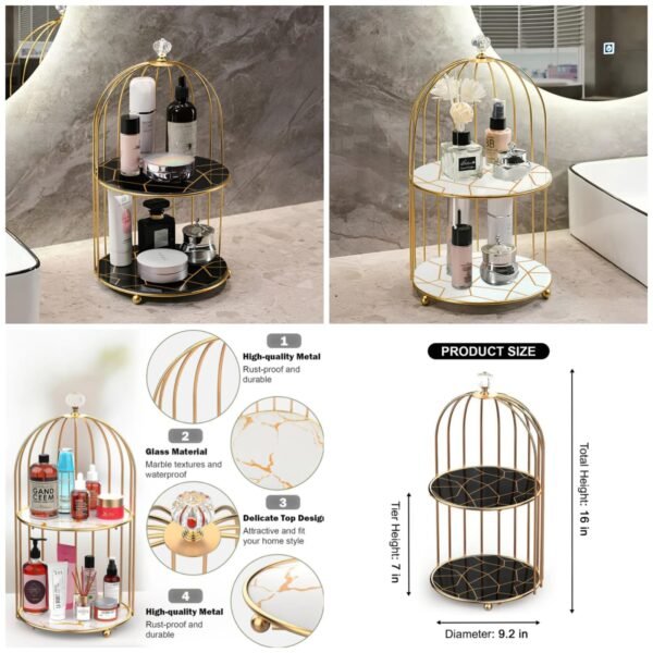 2-Tier Golden Vanity Cage   (Box Packing)