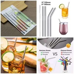 pack of 4 Stainless Steel Straws Set