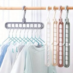 1 Pcs 360º Rotation Magic Hanger 9-Holes Magic Space Saving Clothes Hangers  2 PCS