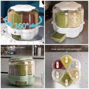 10Kg Rotating Flower Shape Cereal Dispenser  (Box Packing)  Big Size