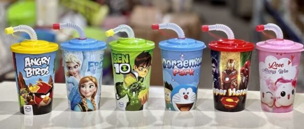 Active Kids Straw Glass (Cartoon Printed) - Image 2