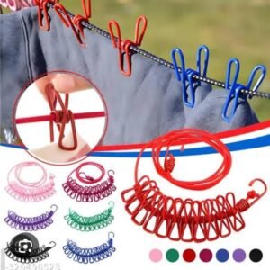 Cloth hanger rope for cloth drying with 12clips