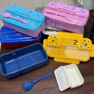 Multi Purpose Plastic FUN 2 Lunch Box With One Spoon