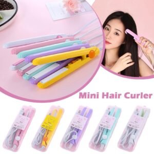 Mini Hair Curler Ceramic Mini Hair Curler for Short Hair 2in1 Mini Ceramic Curler and Hair Straightener Mini Curling Iron