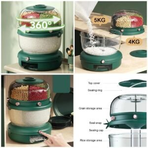 9Kg Luxury Rotating Cereal Dispenser  (Box Packing) Premium Quality 🇨🇳