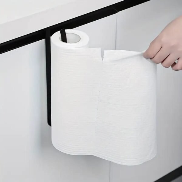1pc Metal Cabinet Storage Hook for Towels and Tissues, No-Drill Wall Mount, Multi-Use Kitchen & Bathroom Organizer, - Image 2