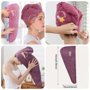 Magic Microfiber Shower Cap Women Girl's Towel Bath Hats for Women Dry Hair Cap Quick Drying Soft for Lady Turban Head