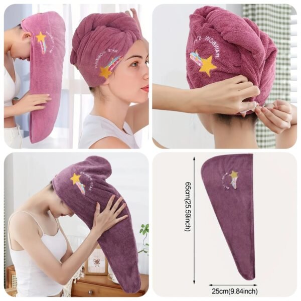 Magic Microfiber Shower Cap Women Girl's Towel Bath Hats for Women Dry Hair Cap Quick Drying Soft for Lady Turban Head