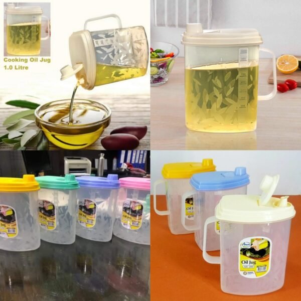 1 Liter Plastic Oil Jug Oil Dispenser with Lid