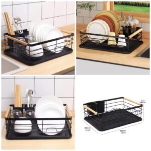Wood Handle Dish Rack  (Box Packing) Premium Quality 🇨🇳