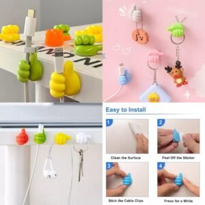 Pack of 10 Thumb-up Silicone Self Adhesive Wire Organizer