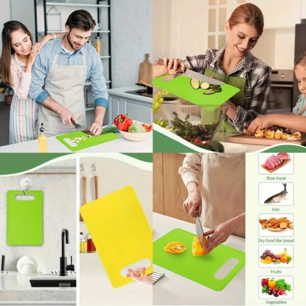 Plastic Cutting Boards for kitchen, Flexible Cutting Mats for Cooking, Non-Slip Cutting Board for Meat and Vegatables, BPA-Free and Dishwasher Safety
