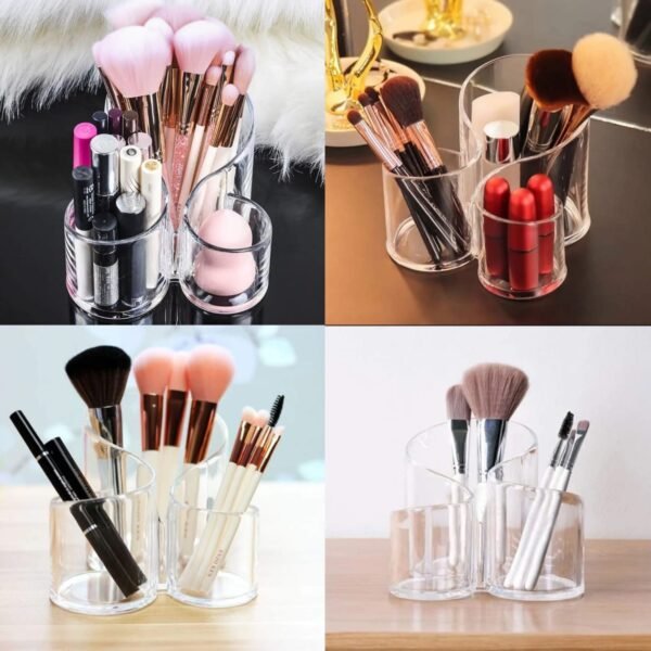 Acrylic 3 Compartment Jewelry Holder Makeup Cosmetic Organizer   each 💫✨🌟☑️ (With Box)