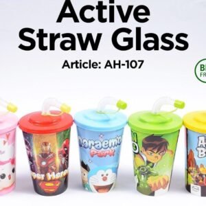 Active Kids Straw Glass (Cartoon Printed)