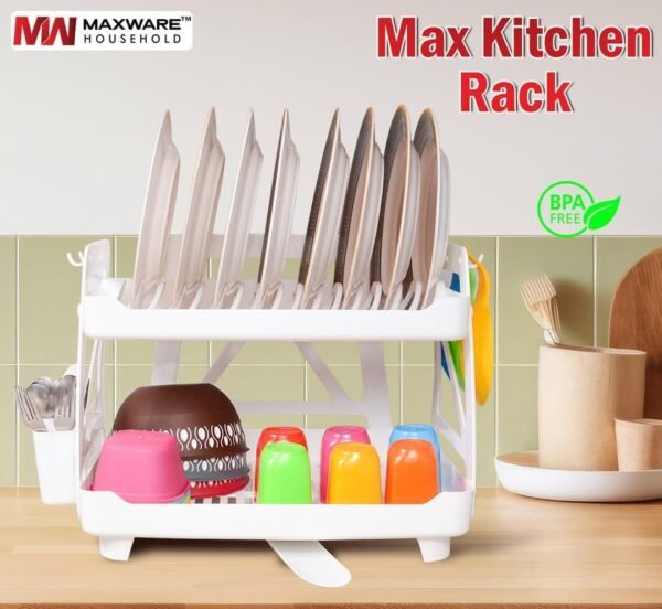 Multipurpose Plastic Mix Kitchen Plate Stand & Rack - Image 4