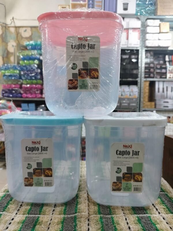 New Arrival  Capto Multipurpose storage Jar  Large size  Capacity : (2800ML)  - Each🌟☑️💫  Random Colours💫💫 - Image 2