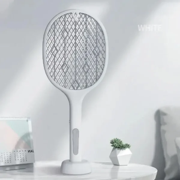 USB Rechargeable 2in1 LED Mosquito Killer Lamp 3500V Electric Flies Swatter Bug Zapper Racket - Image 4
