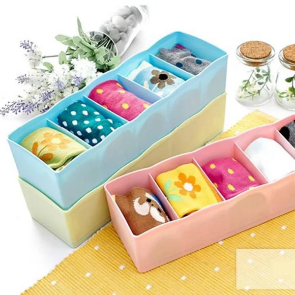 5 Grids Drawer Organizer Storage Organizer for Home Closet 5 Grids Drawer Divider (High Quality) - Image 2
