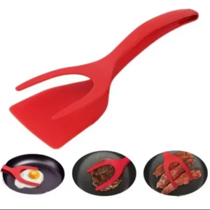 Silicone Cooking Spatula, 2 in 1 Grip Flip Tong
