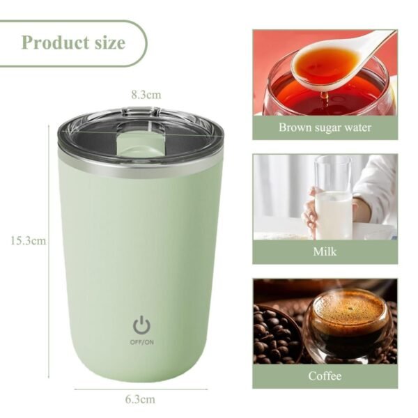 Automatic Coffee Stirring Mug Rechargeable Milk Mixing Cup Electric Stainless Steel Lazy Rotating Mug Magnetic Stirring Cup - Image 2