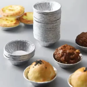 50pcs Disposable Aluminium Foil Round Cake Mold